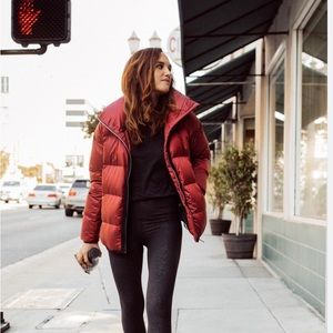 Lululemon cloudscape puffer jacket in sunset orange
